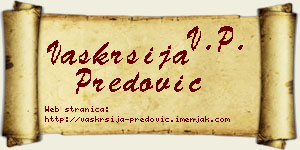 Vaskrsija Predović vizit kartica